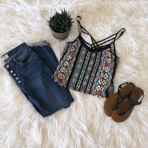 Tribal print crop top